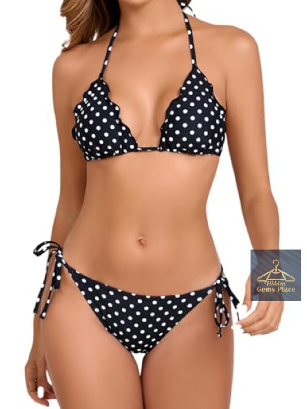 Women's 2 Piece String Bikini Set Triangle Halter Swimsuit